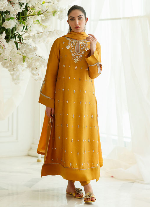 Amber Foil Shirt And Dupatta