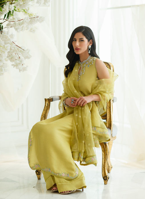 Vert Shirt And Dupatta