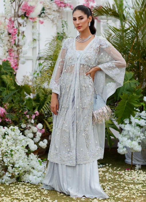 Claire Kaftan Cape In Wedgewood Blue