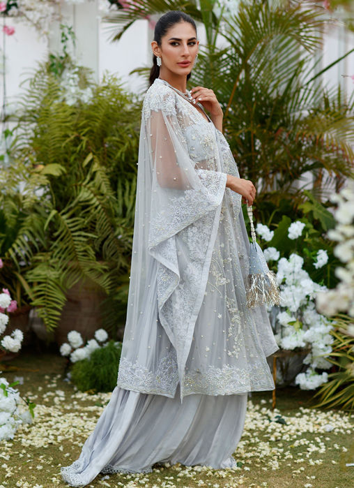 Claire Kaftan Cape In Wedgewood Blue