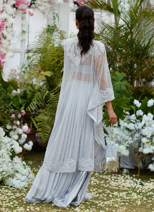 Claire Kaftan Cape In Wedgewood Blue