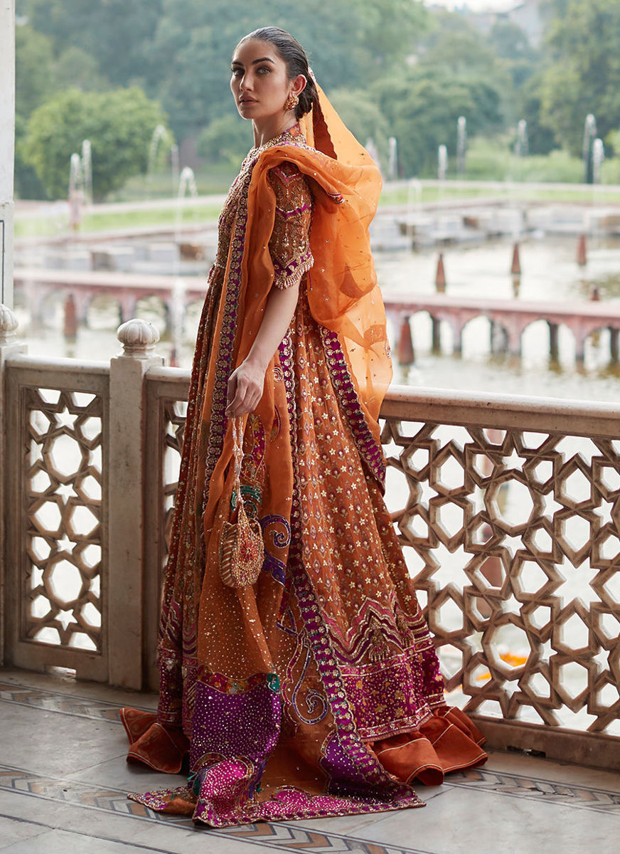 Imaan Mehndi Rust Kalidaar Bridal
