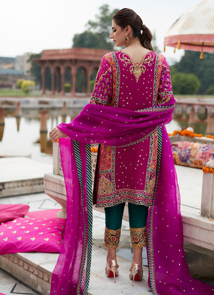 Zahra Mehndi Magenta Bp Kurta