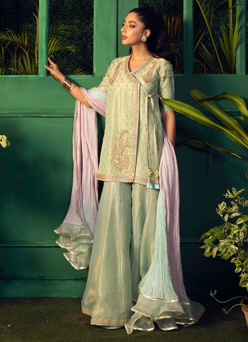 Dana Aqua Wrap With Dupatta