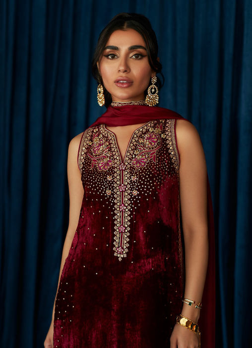 Rita Scarlett Shirt And Dupatta