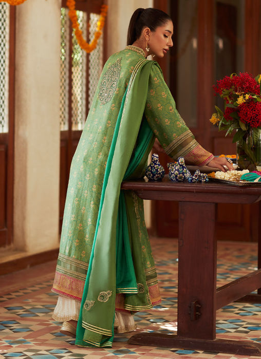 Rina Green Shirt And Dupatta