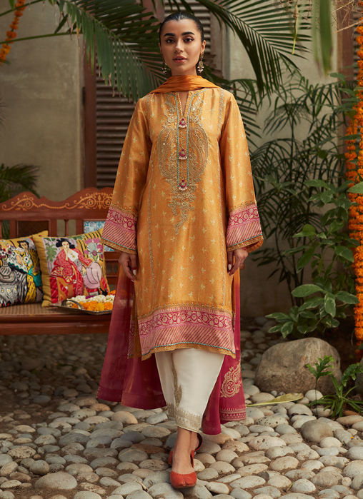 Gaia Mustard Shirt And Dupatta