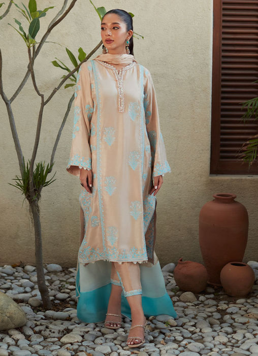 Mindi Beige Shirt And Dupatta