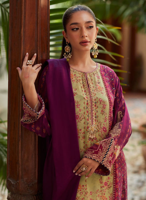 Jia Plum Shirt And Dupatta
