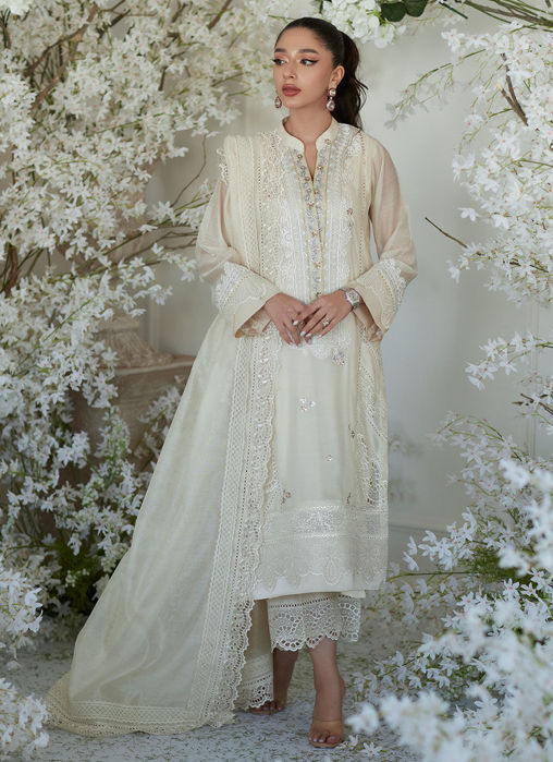 Paige Ivory Shirt And Dupatta
