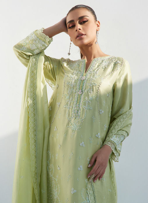Judie Apple Green Shirt And Dupatta