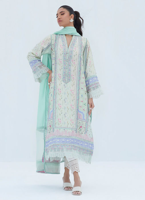 Picture of Amanda Aqua Shirt And Dupatta