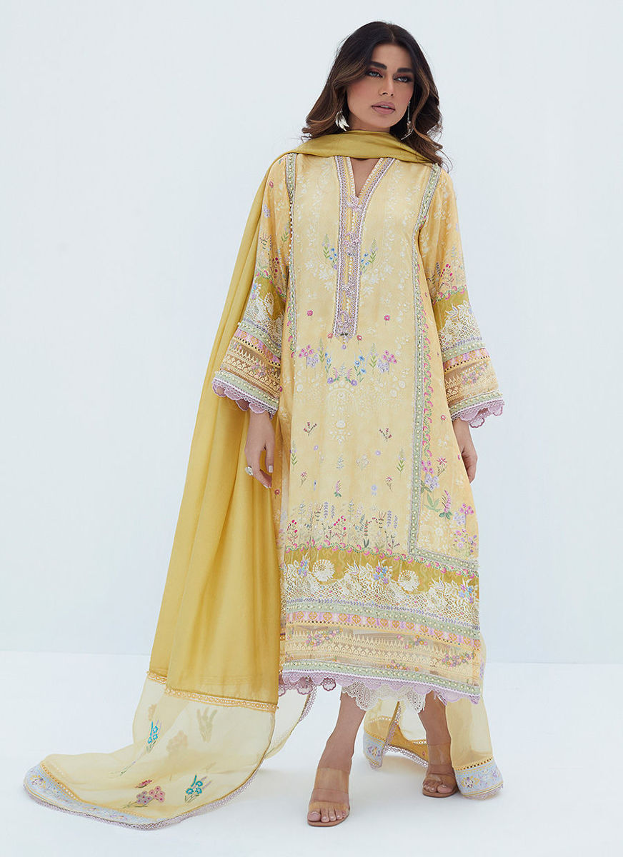 Lyma Lemon Shirt And Dupatta
