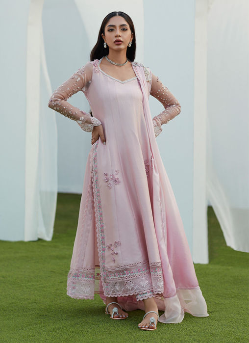 Picture of Pixie Pink Kalidaar And Draped Dupatta