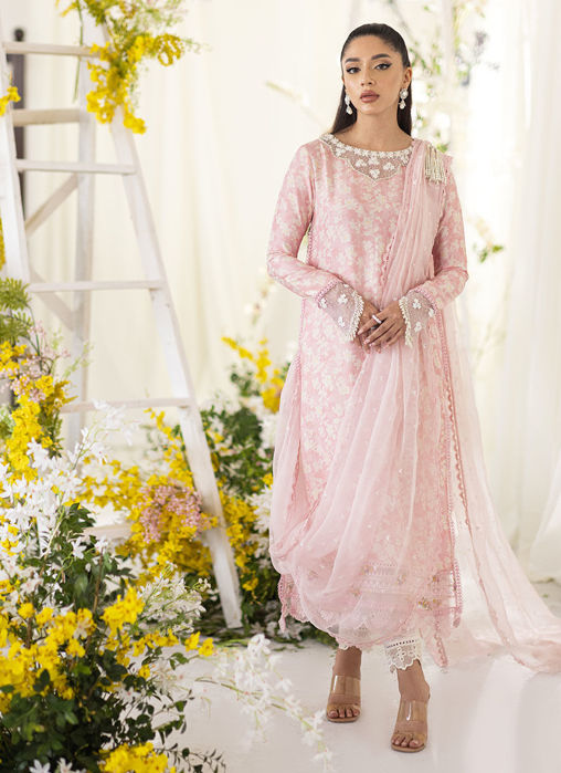 Picture of Olea Blush Silk Shirt And Pre-Draped Dupatta