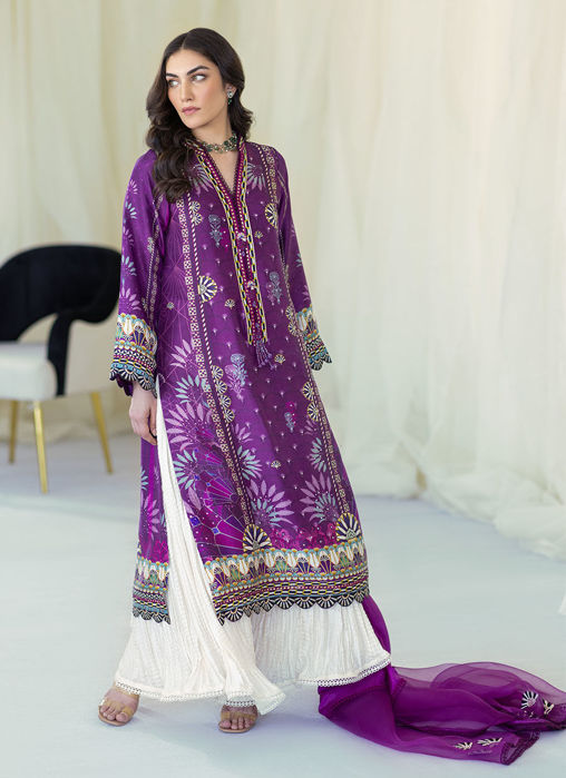 Myrtle Plum Shirt And Dupatta