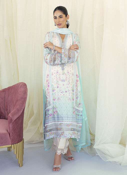 Frannie Ombre Silk Shirt And Dupatta