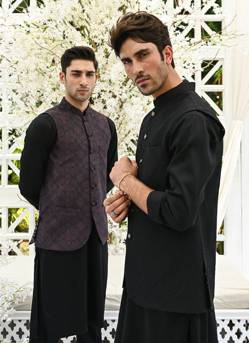 Leila Black Printed Waistcoat