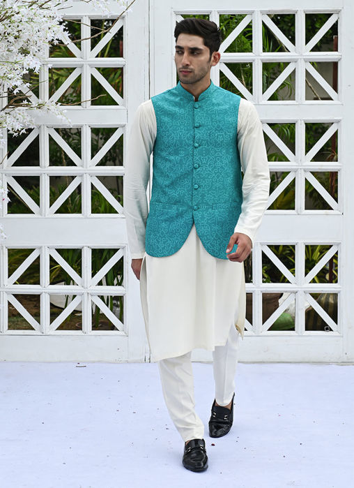 Rana Teal Waistcoat