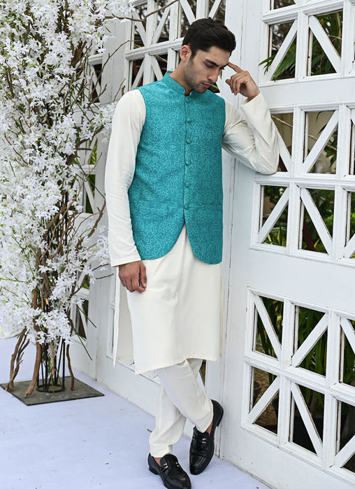 Rana Teal Waistcoat