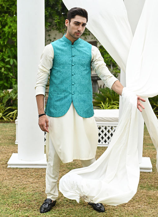 Rana Teal Waistcoat