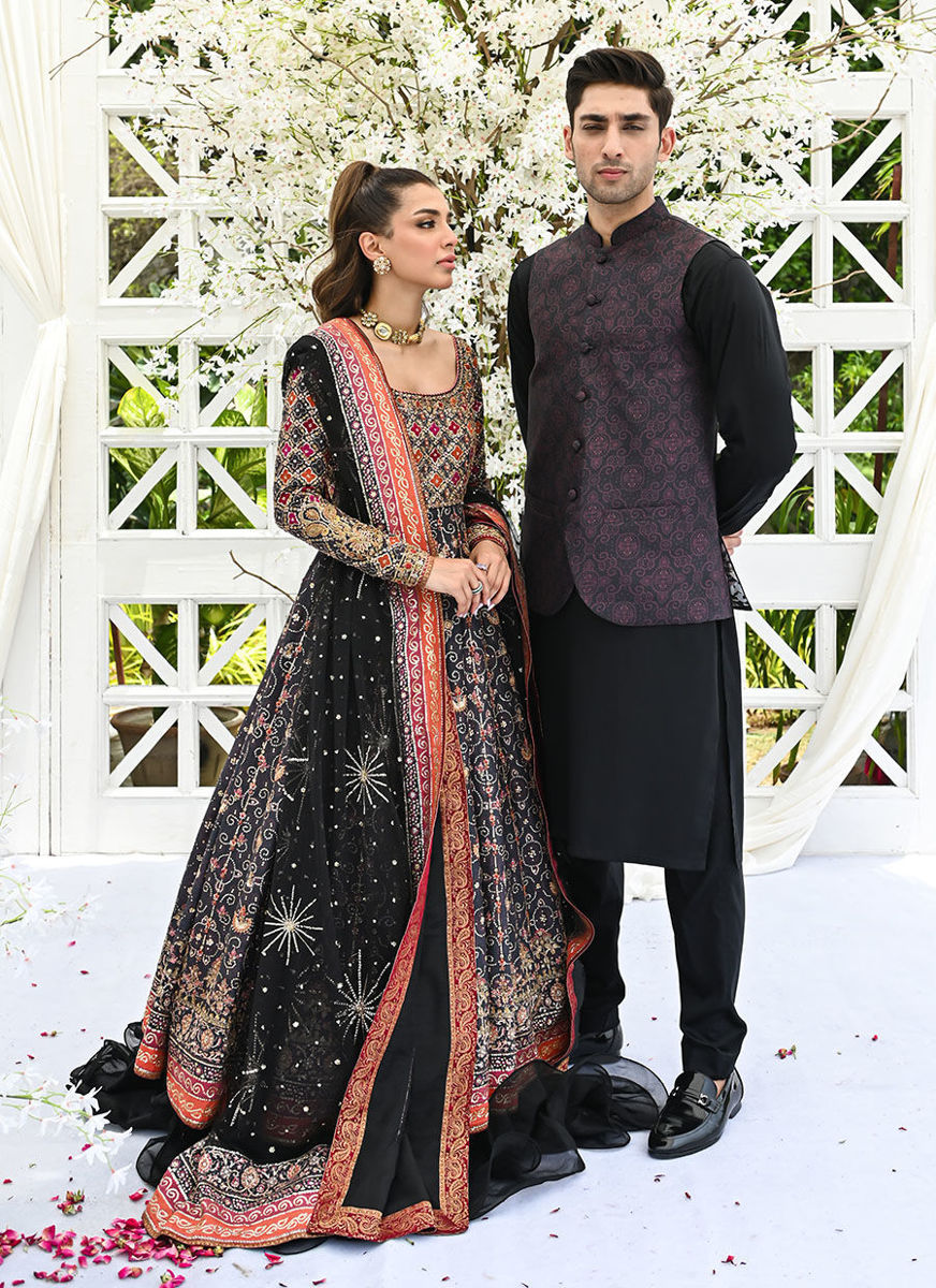 Leila Black Printed Waistcoat