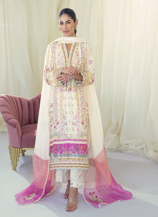 Picture of Lia Lemon Silk Shirt And Dupatta