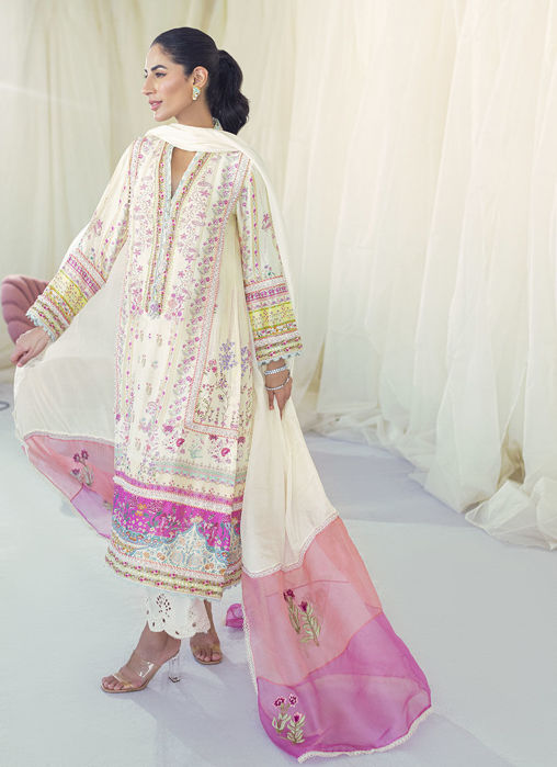 Lia Lemon Silk Shirt And Dupatta