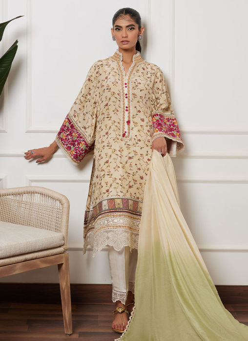 Sheena Ivory Shirt And Dupatta
