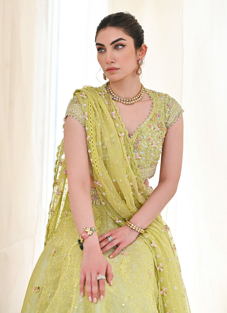 Kiki Kiwi Lengha Choli With Draped Dupatta