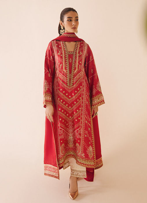 Aneeta Crimson Shirt And Dupatta