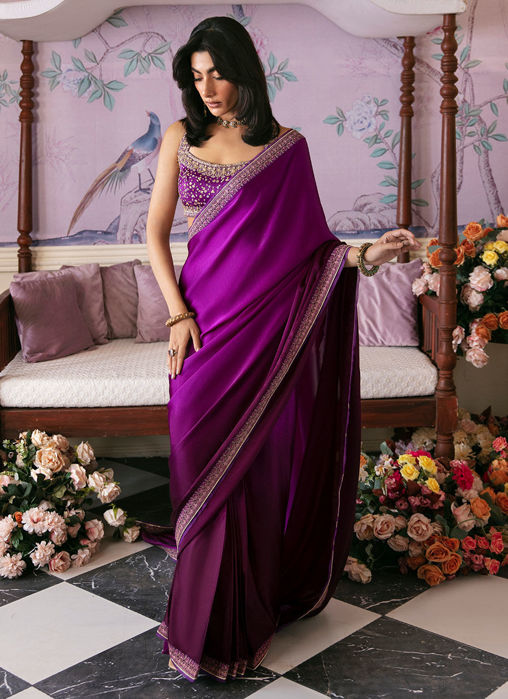 Picture of Aigul Aubergine Saree