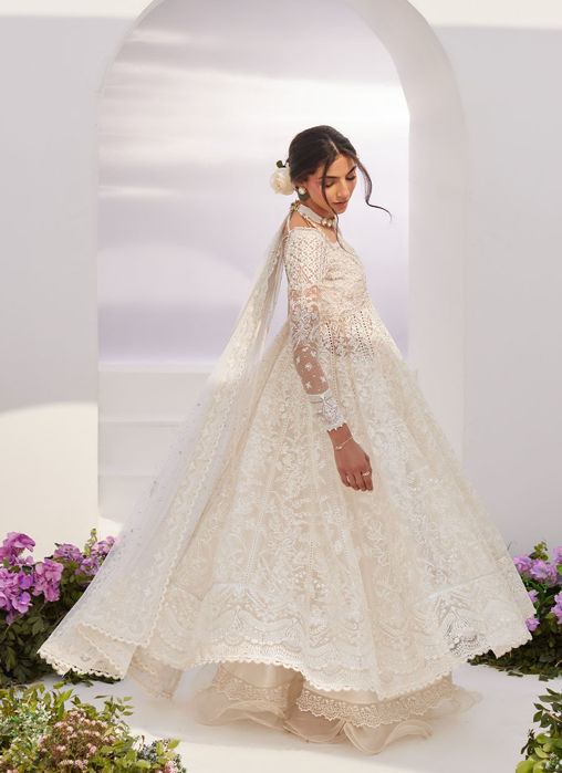 Maelle Ivory Embroidered And Embellished Kalidaar