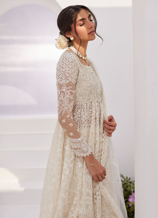 Maelle Ivory Embroidered And Embellished Kalidaar