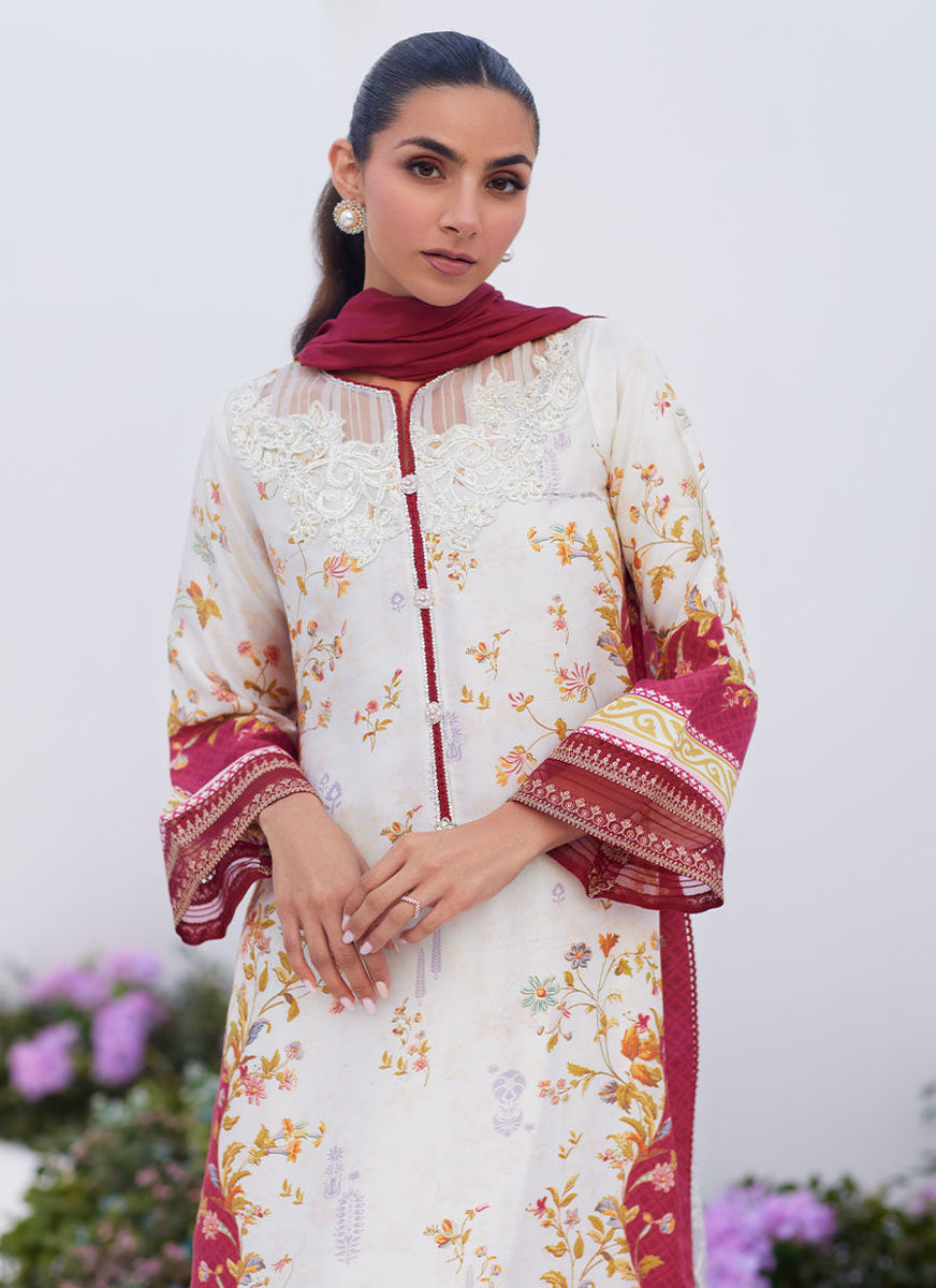 Sangria Trellis Shirt And Dupatta