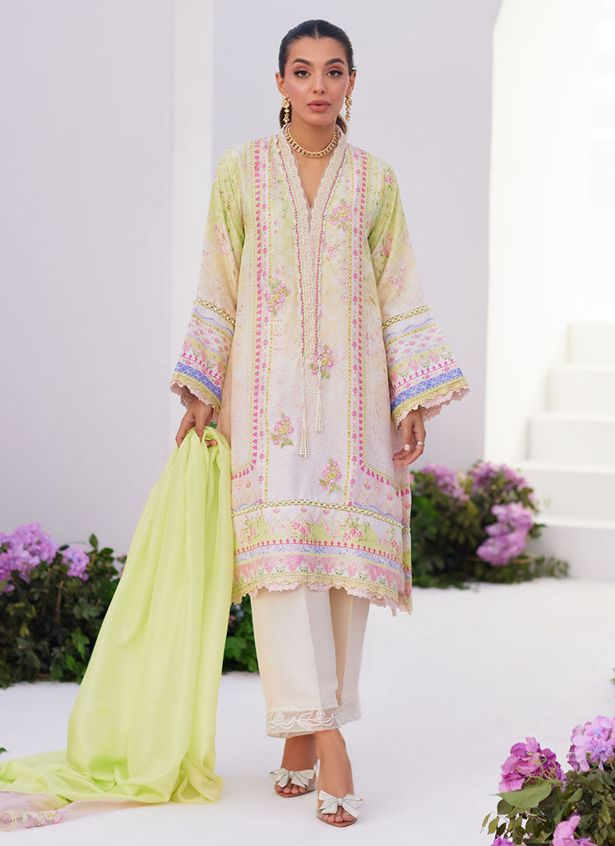 Pear Ombrè Shirt And Dupatta