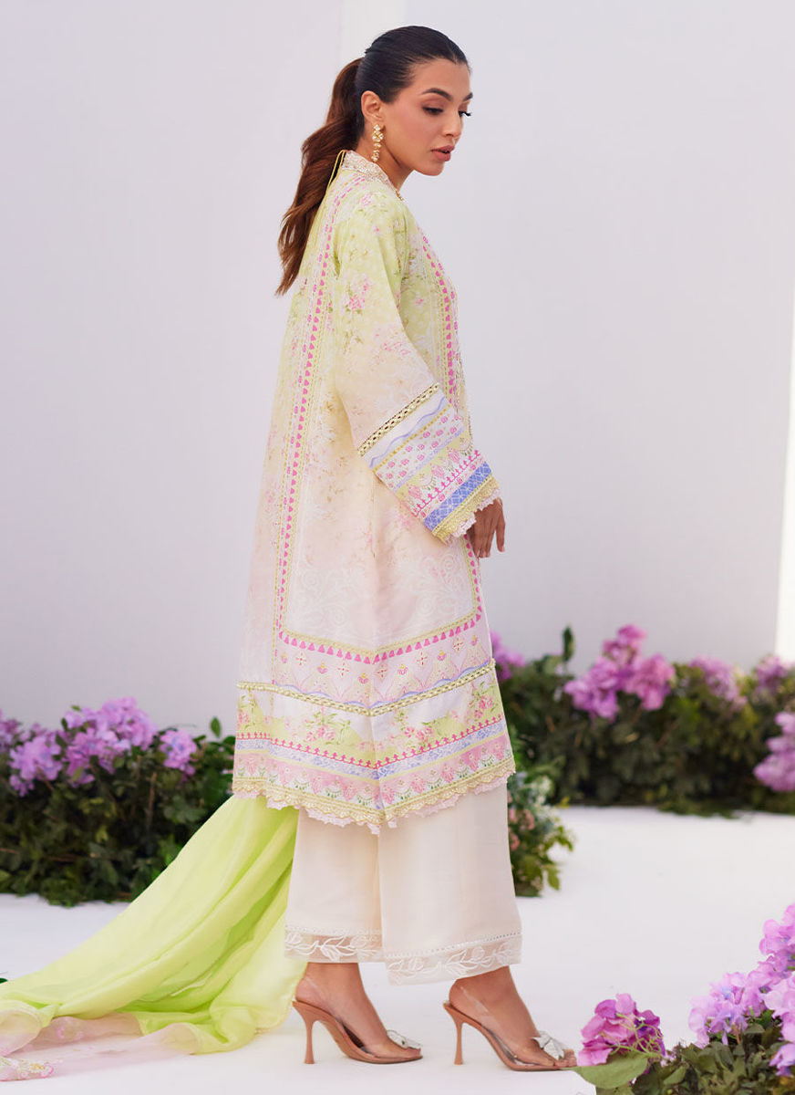 Pear Ombrè Shirt And Dupatta
