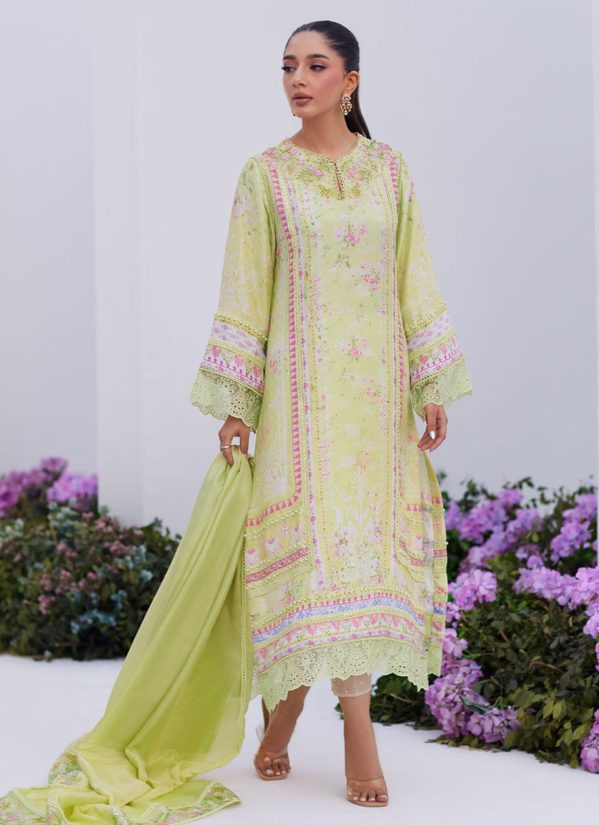 Kelly Lime Shirt And Dupatta