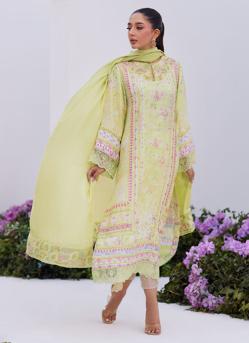 Kelly Lime Shirt And Dupatta