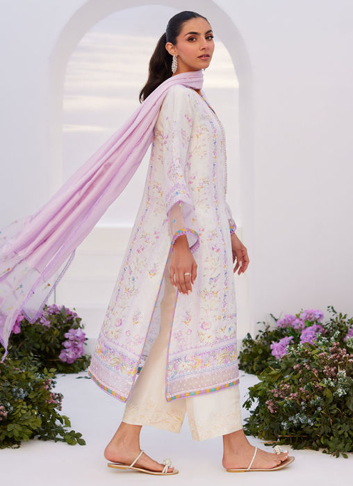 Thistle Lilac Shirt And Dupatta