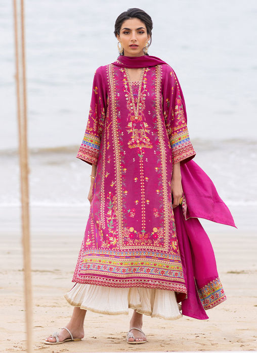 Aelia Magenta Kurta And Dupatta