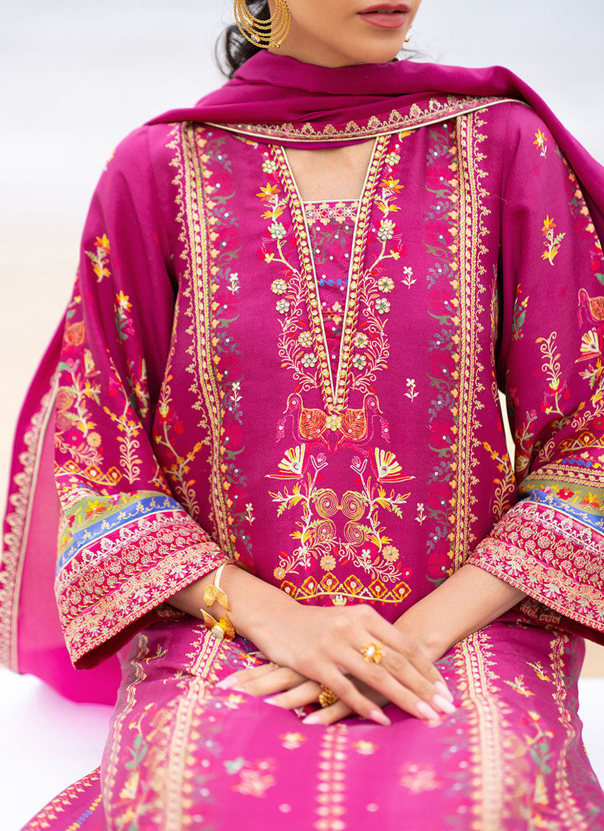 Aelia Magenta Kurta And Dupatta