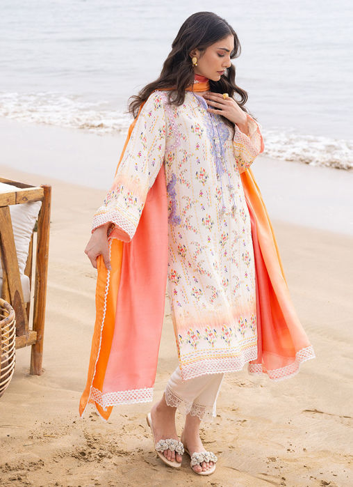 Lark Ivory Shirt And Dupatta