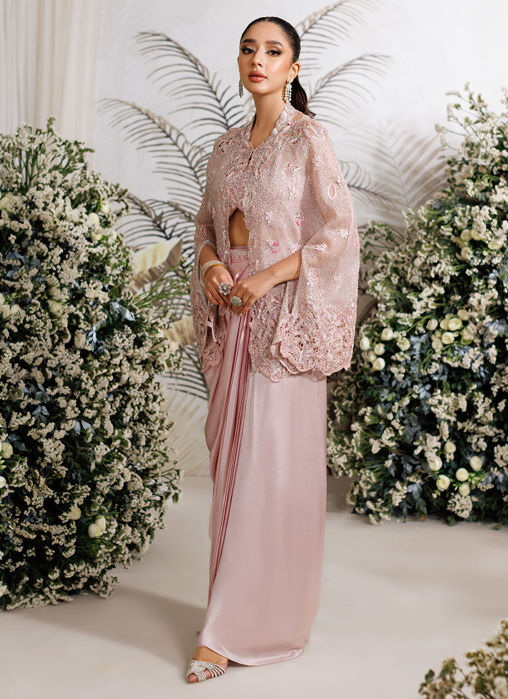 Picture of Eris Organza Cape with Pre-Draped Skirt