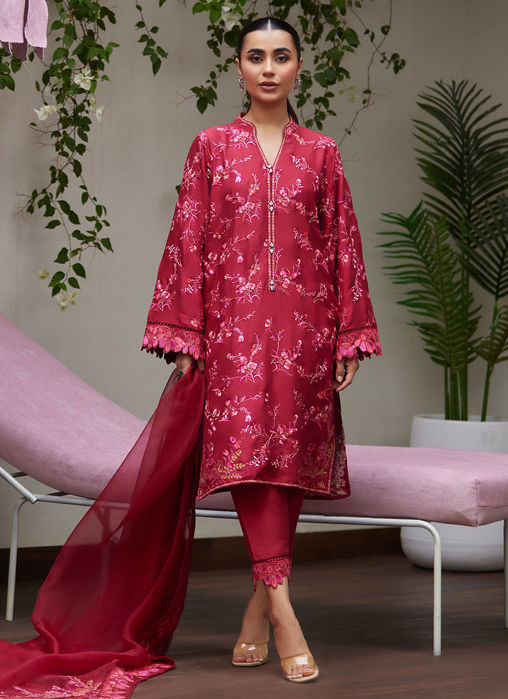 Picture of Dinara Scarlett Embroidered Shirt And Dupatta