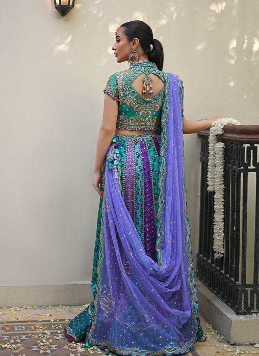 Bluebell Sea Green Block Printed Lehenga Choli