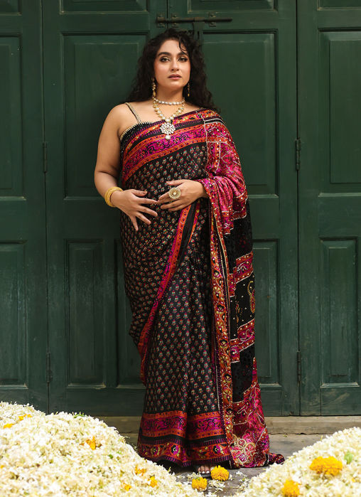 Ruthie Black Silk Saree