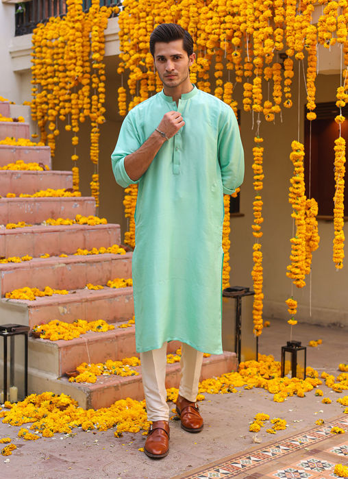 Logan Aqua Kurta For Men
