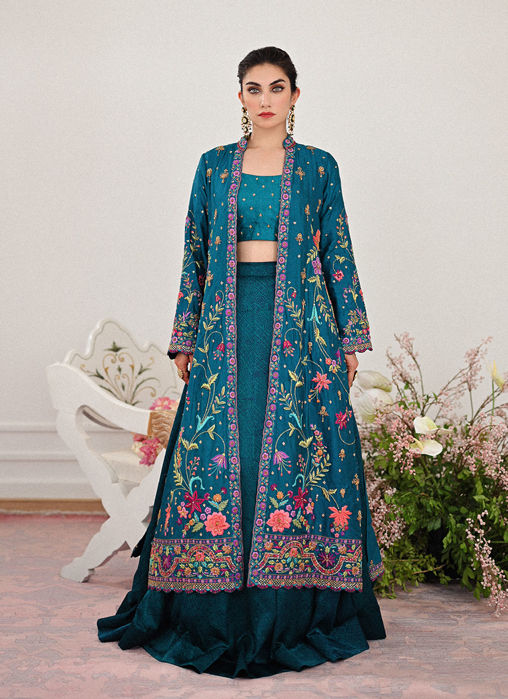 Picture of Elara Single Dhaagha Jacket With Block Printed Lehnga