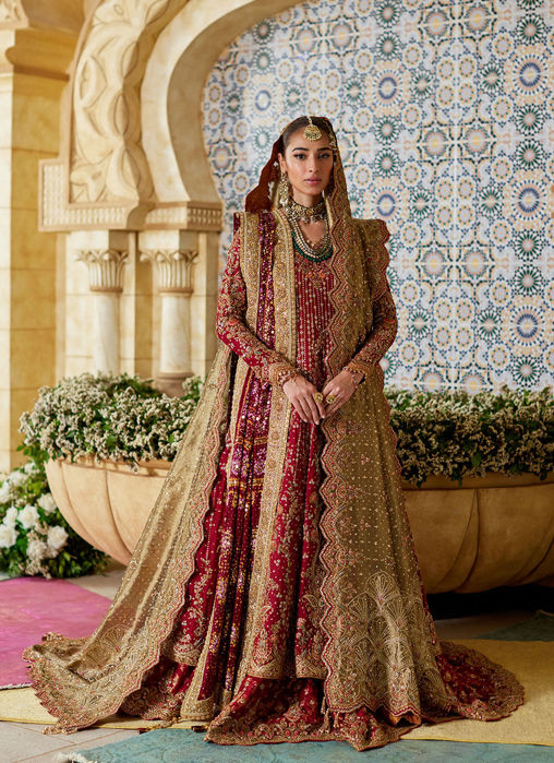 Picture of Zemira Crimson Farshi Lehenga